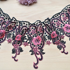 Width 6.69 inches lace trim,embroidered flowers lace,floral lace trim,trim lace for DIY dress(63-358)
