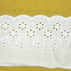 Width 3.14 inches pure cotton milk white lace trim, flowers lace,floral lace trim for bridal veil,trim lace for DIY dress(180-41)