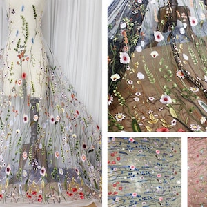 Width 47.24 inches wedding lace fabric,flowers embroidered lace,floral 3D lace fabric,lace for DIY dress,120CM(45-154)