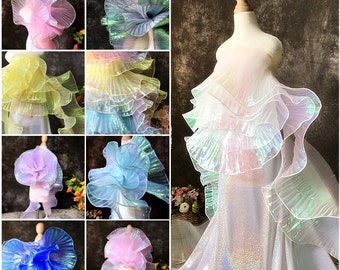 1 meter  Width 15cm Mermaid wrinkle lace trim,wave lace trim for collar,for Skirt edge,doll making(247-52)