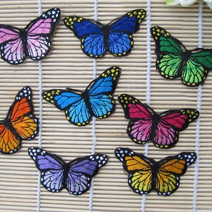 4 pieces Embroidered Appliques,Adhesive Embroidered butterfly,IRON-ON Patches For Dress Supplies,Hair butterfly,Headpiece(111-23)
