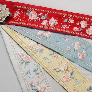 Embroidery Flower Hanfu jacquard collar cuff decorative fabric,peny Hanfu belt,Skirt end,skirt head,Embroidered collar of Hanfu(231-17)