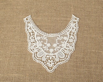 Venice Cotton lace Collar Appliques,Floral Emboridered Collar 1 pcs(91-25)