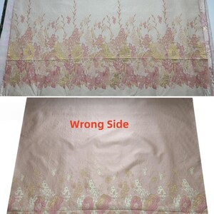 1 meter lyxigt broderat blommigt tyg av hög kvalitet, brokadmaterial för klädsömnad, elegant guldtrådstextil för klänningar och högtidskläder bild 2