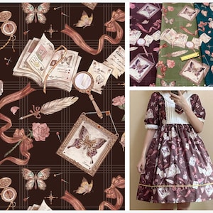 50cmx148cm lovely butterfly fabric,3 colors Lolita fabric,for DIY Ruskirt,for kawaii Dress,for dolling making(238-67)