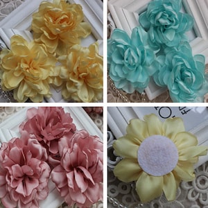 2 pieces 3D flowers, satin flower For bridal accessories,Fabric Flower For Headwear,Decor,Fashion(48-29)