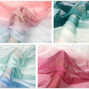 1 meter Width 59.05&#39;&#39; chiffon lace fabric,12 colors Gradual change lace fabric,fabric for DIY dress,for Chinese Hanfu(233-1)