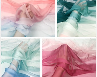 1 meter Width 59.05&#39;&#39; chiffon lace fabric,12 colors Gradual change lace fabric,fabric for DIY dress,for Chinese Hanfu(233-1)