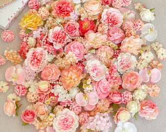 Artificial Small Mixed Flowers DIY Craft Kit for Handmade Hairpins, Headbands, Bouquets, Skirt Decor, Faux Floral Heads 3cm–10cm