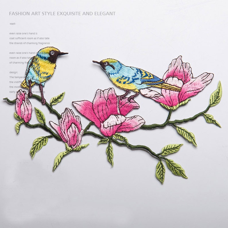 Iron-on Embroidery Birds flowers Appliques,Patches For Wedding DIY Supplies,For Dress,For fashion,Bridal Flower,Headpiece 159-14