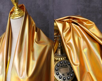 length 0.5 meter Width 57.08 Mirage PU fabric,gold laser Creative waterproof fabric,fashion fabric for make package(271-63)