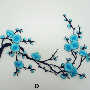 Iron-on Plum Blossom Embroidered Appliques,Adhesive Embroidered Flowers,Patches For Dress Supplies83-13 image 5