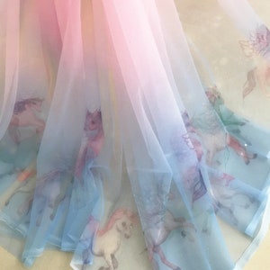 Width 59.05 inches unicorn net yarn embroidery fabric,for DIY wedding prom dress Chinese Hanfu(247-149)