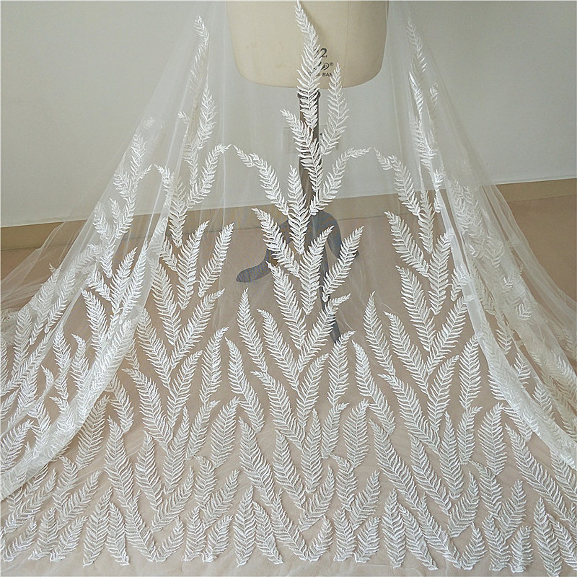 Largeur 51.18'' tissu blanc de dentelle de mariage de - Etsy France