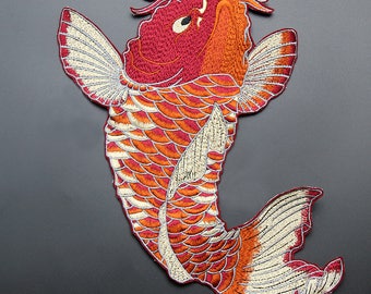 Apliques de pescado bordados, flores bordadas adhesivas, parches para suministros de vestido(168-14)
