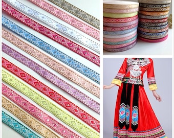 1.2cm embroidered lace,ribbon for DIY dress,for Chinese Hanfu,cheongsam,traditional Chinese lace,long gown(244-3)