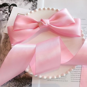 5cm Wide Satin Ribbon Material for DIY Hair Accessories Double-Faced Smooth Craft Supply Not Pre-Made Bow for Handmade Projects