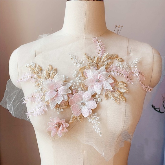 Floral Appliques, Pink Flowers,sew-on Patches for Dress Supplies,for Dress Diy,lace Flower,diamond Lace Applique (186-298) - Etsy Floral Appliques, Pink Flowers,sew-on Patches for Dress Supplies,for Dress Diy,lace Flower,diamond Lace Applique (186-298) - Etsy
