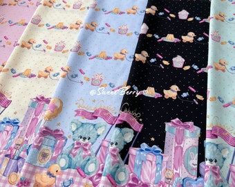 50cmx145 cm lovely bear fabric,5 colors Lolita fabric,for DIY Ruskirt,for kawaii Dress,for dolling making(232-25)