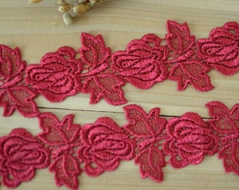 2 yards Width 1.96 inches lace trim,flowers embroidered lace,floral lace trim for bridal veil,lace for DIY dress(69-169)