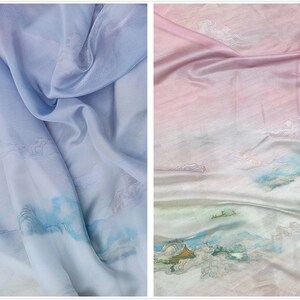 98cmx146cm organza / chiffon fabric,Flaky clouds pattren organza fabric,fabric  for DIY dress,for Chinese Hanfu,for cosplay(226-3)