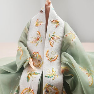 Pizzo ricamato a farfalla da 0,5 metri, nastro per abito fai da te, per Hanfu cinese, cheongsam, pizzo tradizionale cinese, abito lungo, bjd(241-57)