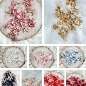 1 pcs Floral Lace Appliques,Multi-color Embroidered beaded Flowers,Patches For Wedding Supplies,Bridal Hair Flower,Headpiece(120-328)