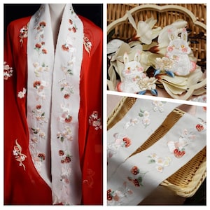 rabbit Embroidery Flower Hanfu jacquard collar cuff decorative fabric,Hanfu belt,Skirt end,skirt head,Embroidered applique of Hanfu(226-39)