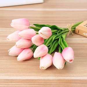 10 pcs tulipani artificiali di seta ,Fiori rosa,Bridemaid Bouquet,Festa di nozze sposa,Decor forniture floreali(122-48)