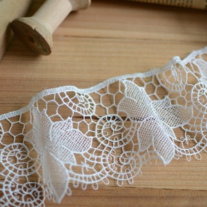 Width 6cm lace trim,flowers embroidered lace,Cotton floral lace trim,scalloped trim lace for DIY dress(69-22)