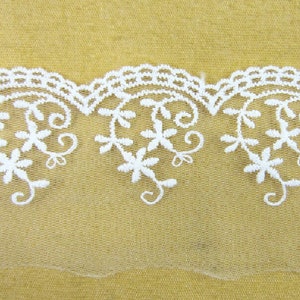 Width 2.55&#39;&#39; pure cotton floral lace trim , embroidered lace,floral lace trim for bridal,lace for DIY dress(180-59)