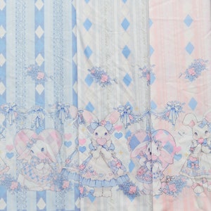 50cmx145cm lovely ribbit fabric,3 colors double edge Lolita fabric,for DIY Ruskirt,for kawaii Dress,for dress making(238-27)