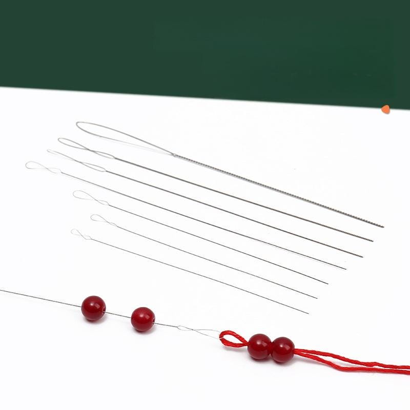 2 Pcs Ultra Thin Big Eye Twisted Beading Needle Set for Jewelry Making ...
