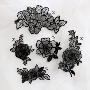 Lot de 2 grands patchs brodés auto-adhésifs en dentelle florale pour réparation de vêtements, doudounes, résille, rideaux, décoration DIY