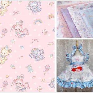 50x140cm lovely bear cotton Lolita fabric,4 colors Lolita fabric,for DIY Ruskirt,for kawaii Dress,for dolling making(253-3)