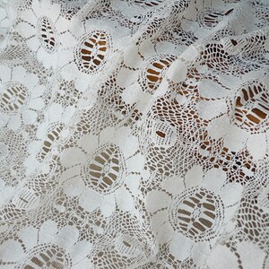 Width 57.09 inches Black/ivory lace fabric,flowers embroidered lace,floral lace trim,lace fabric,for DIY dress,145CM(101-41)