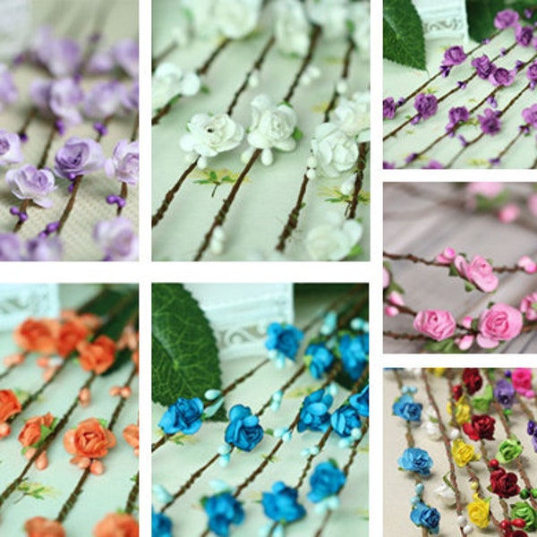 6 Pcs Pip Berry Stems, Multi-color DIY For Floral Arrangements,Bridal Head Wreath Supply,Bracelet Wreaths,Wedding Artificial Flowers(155-21)