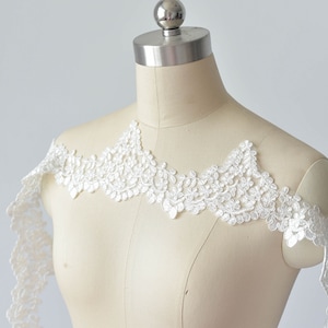 Width 3.93 inches lace trim,ivory/black flowers embroidered lace,floral lace trim for bridal veil,lace for DIY dress(45-437)