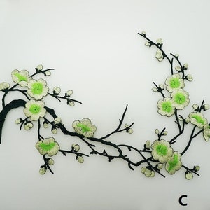 Iron-on Plum Blossom Embroidered Appliques,Adhesive Embroidered Flowers,Patches For Dress Supplies83-13 image 4