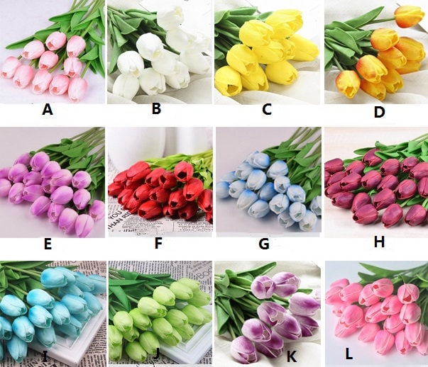 10 Pcs Plastic Artificial Tulipsartificial Flower Supply for Etsy