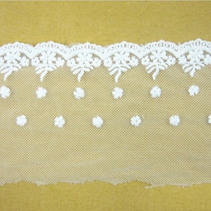 1 yard Floral cotton Width 3.54&#39;&#39; lace trim, embroidered lace,floral lace trim for bridal,lace for DIY dress(180-9)