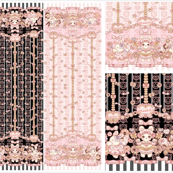 Width 140cm lovely rabbit fabric,2 colors Lolita fabric,for DIY Ruskirt,for kawaii Dress,for dolling making(254-6)