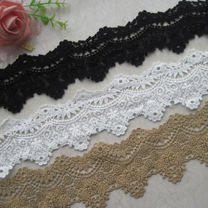 Width 3.15 inches lace trim,3 colors flowers embroidered lace,floral lace trim for bridal veil,scalloped trim lace for DIY dress(98-6)
