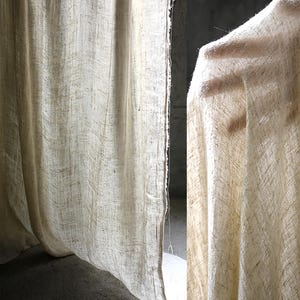 Tecido de linho de algodão tingido com plantas bege de 0,5 metro, macio, natural, estilo primitivo, vintage, chinês, hanfu, material de costura (220-94)