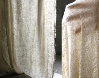 0.5 meter Beige Plant Dyed Cotton Linen Fabric Soft Natural Primitive Style Vintage Chinese Hanfu Designer Sewing Material(220-94)