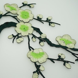 Iron-on Plum Blossom Embroidered Appliques,Adhesive Embroidered Flowers,Patches For Dress Supplies83-13 image 10