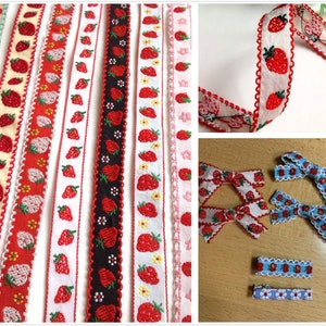 1,5 cm truskawkowa haftowana koronka, wstążka do sukienki DIY, do chińskiego Hanfu, cheongsam, tradycyjnej chińskiej koronki, długiej sukni (244-6)