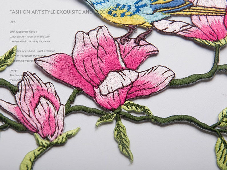 Iron-on Embroidery Birds flowers Appliques,Patches For Wedding DIY Supplies,For Dress,For fashion,Bridal Flower,Headpiece 159-14