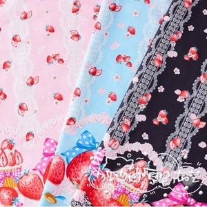 100cmx110cm pure cotton strawberry handle figure girl heart diy dress fabric,for child,for kawaii Dress,for dolling making(264-29)