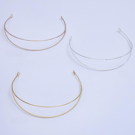 Vintage Style Double Wire Metal Headband Base for DIY Crown Tiara, Hair Jewelry Supplies for Hanfu Headdress or Retro Cosplay